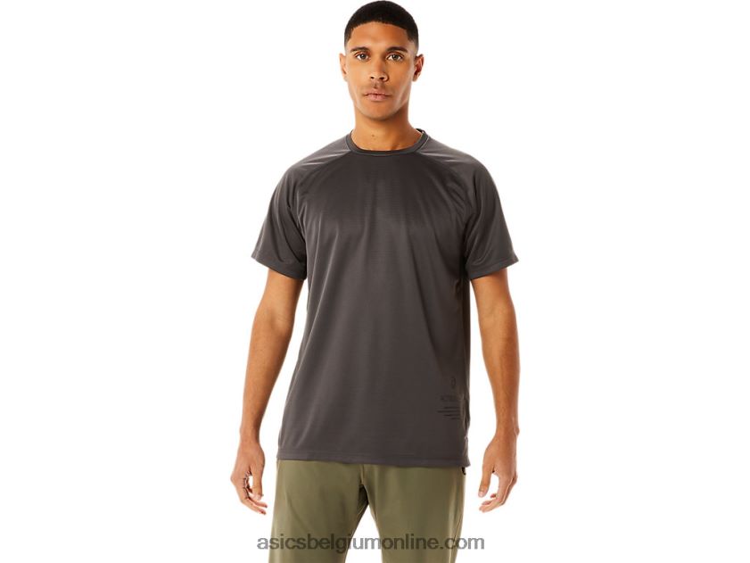 actieve top met korte mouwen voor heren V6HXR2763 obsidiaan grijs Asics