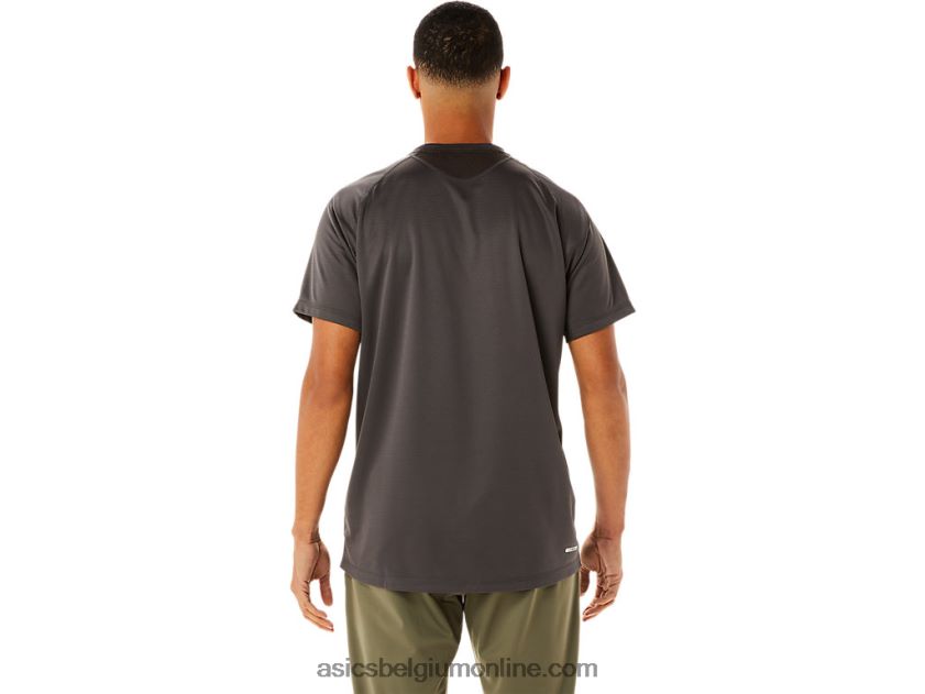 actieve top met korte mouwen voor heren V6HXR2763 obsidiaan grijs Asics