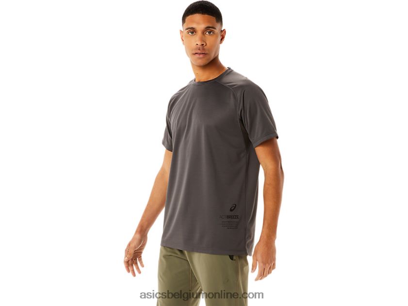 actieve top met korte mouwen voor heren V6HXR2763 obsidiaan grijs Asics