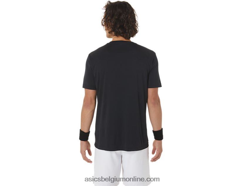 court gs graphic heren-T-shirt V6HXR2450 prestatie zwart Asics