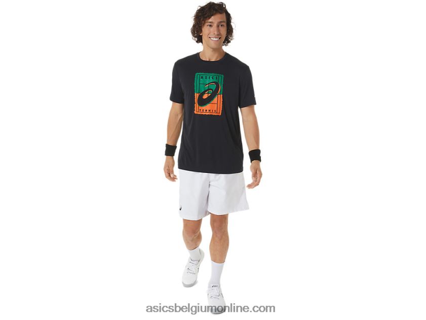 court gs graphic heren-T-shirt V6HXR2450 prestatie zwart Asics