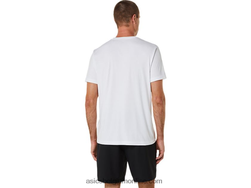 court gs graphic heren-T-shirt V6HXR2525 briljant wit Asics