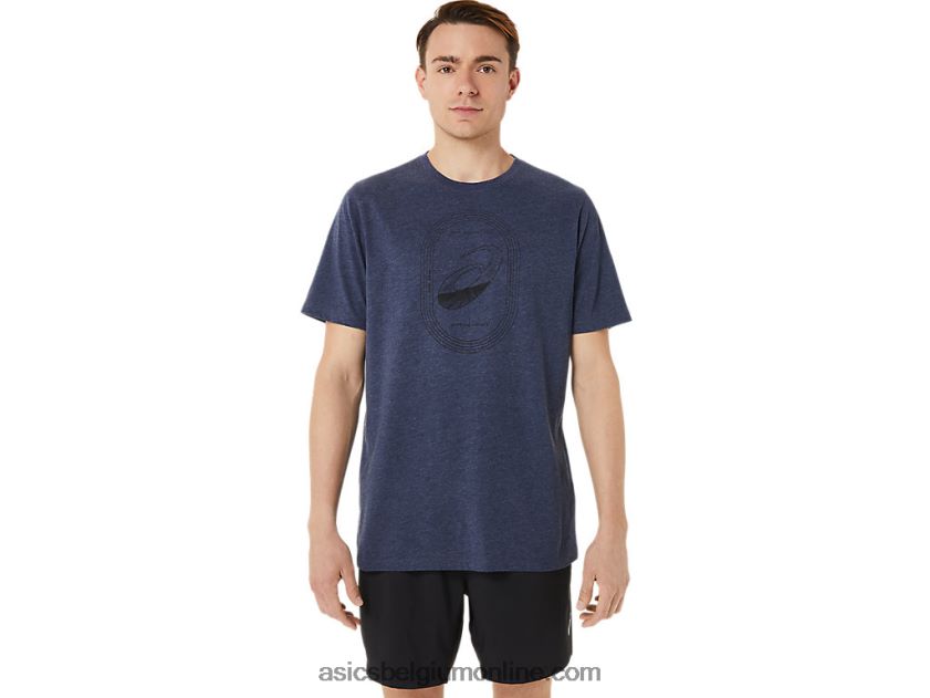 draai een track and field tee V6HXR21263 peacoat heide Asics