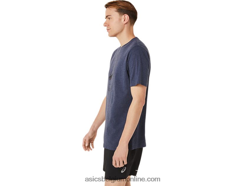 draai een track and field tee V6HXR21263 peacoat heide Asics