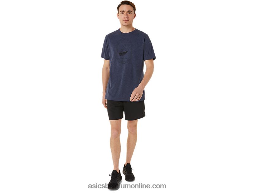 draai een track and field tee V6HXR21263 peacoat heide Asics