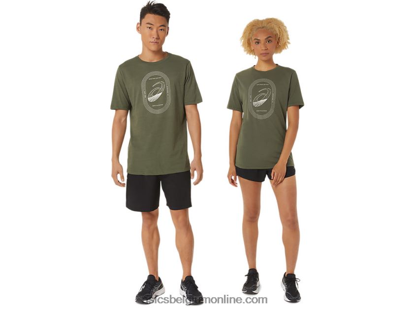draai een track and field tee V6HXR21267 olijf canvas Asics