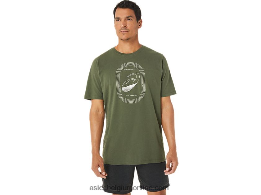 draai een track and field tee V6HXR21267 olijf canvas Asics