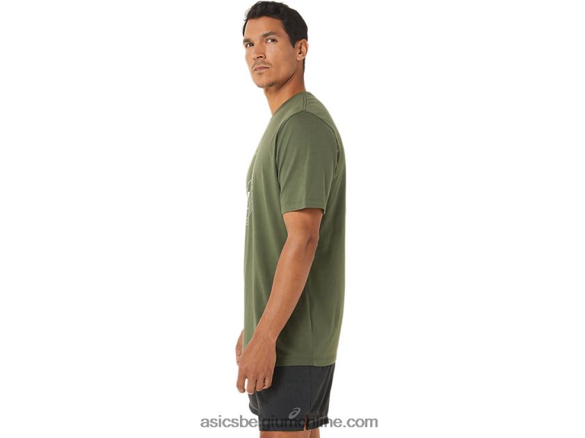 draai een track and field tee V6HXR21267 olijf canvas Asics