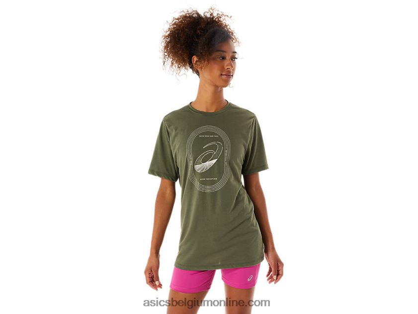 draai een track and field tee V6HXR21267 olijf canvas Asics