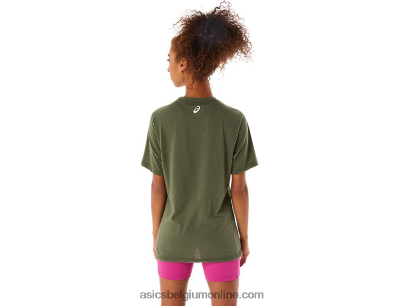 draai een track and field tee V6HXR21267 olijf canvas Asics