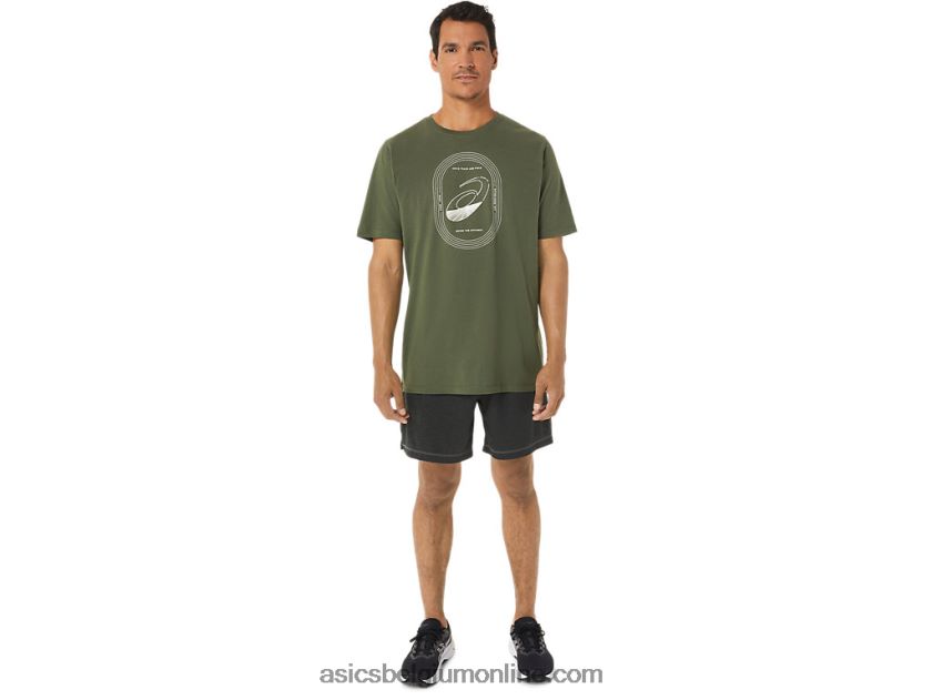 draai een track and field tee V6HXR21267 olijf canvas Asics
