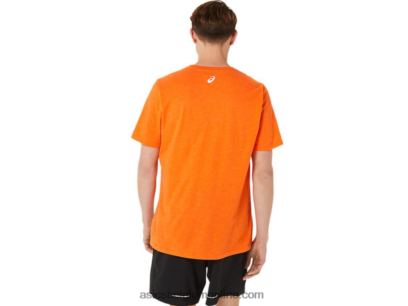 eigenschap met korte mouwen van sport-T-shirt V6HXR21269 goudsbloem oranje heide Asics