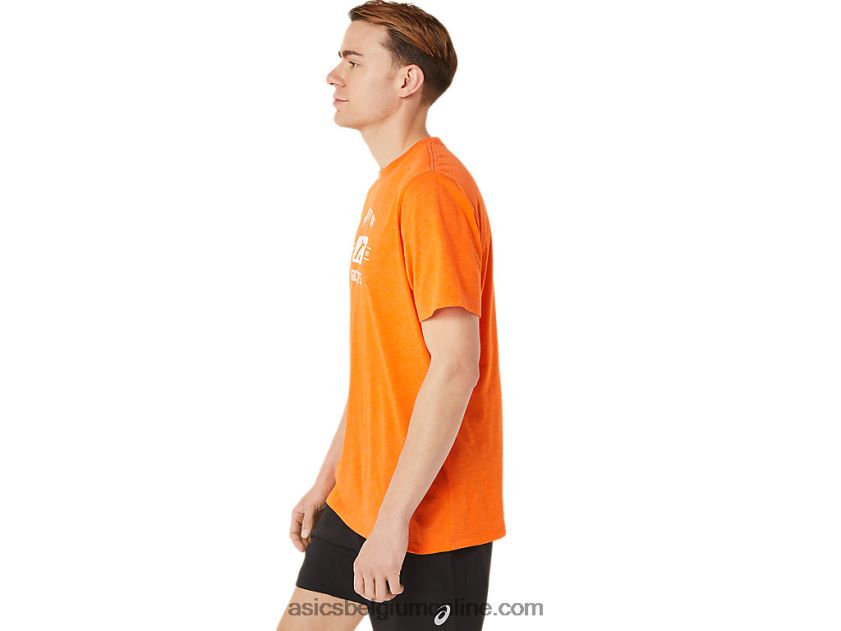 eigenschap met korte mouwen van sport-T-shirt V6HXR21269 goudsbloem oranje heide Asics