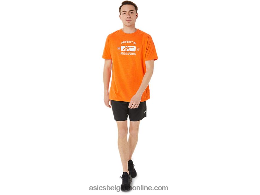 eigenschap met korte mouwen van sport-T-shirt V6HXR21269 goudsbloem oranje heide Asics