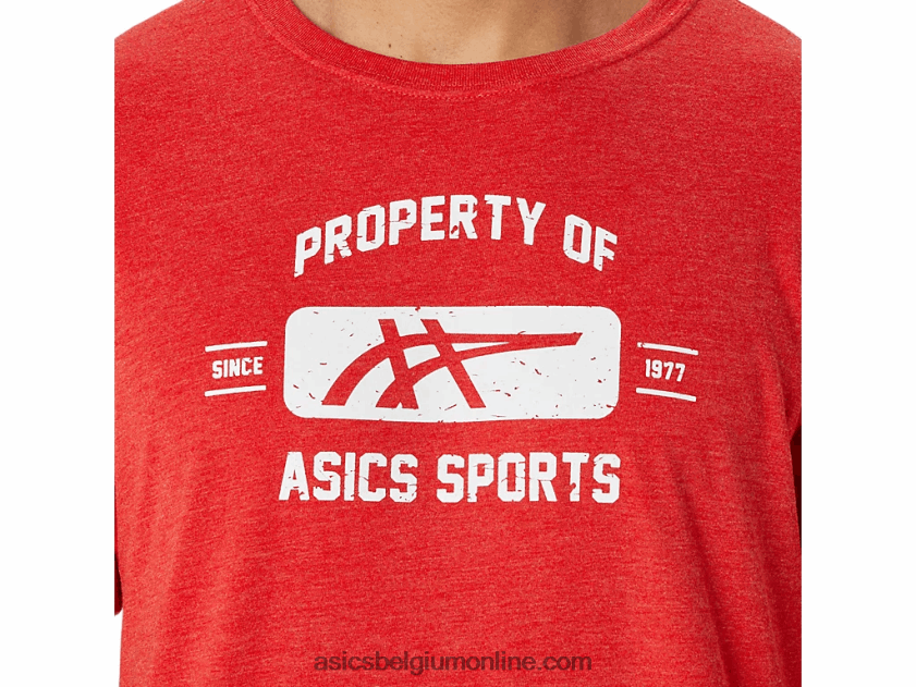 eigenschap met korte mouwen van sport-T-shirt V6HXR2140 klassieke rode heide Asics