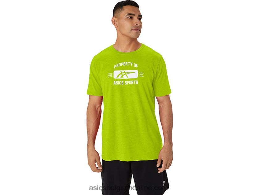 eigenschap met korte mouwen van sport-T-shirt V6HXR214 limoenschil Asics