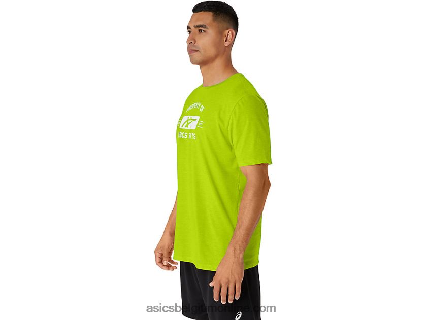 eigenschap met korte mouwen van sport-T-shirt V6HXR214 limoenschil Asics