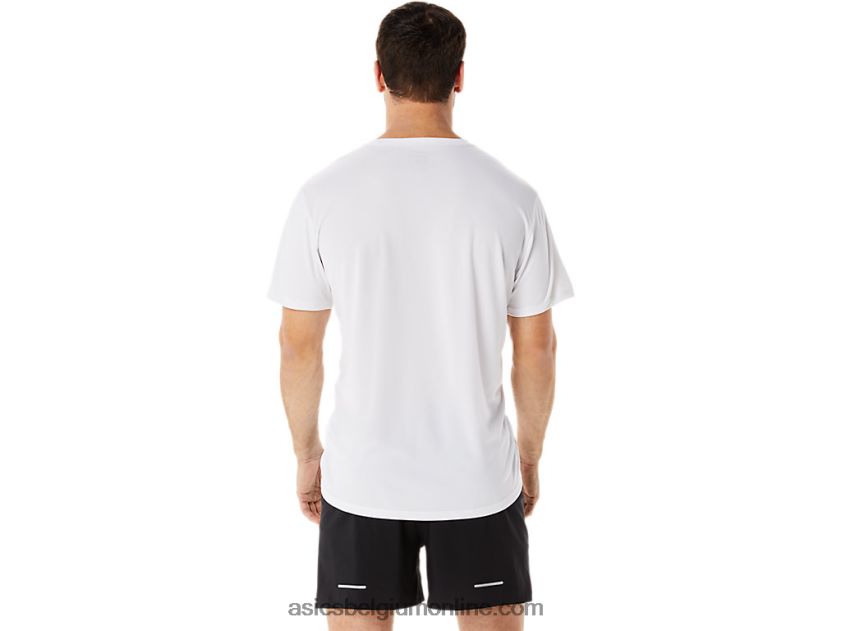 ekiden herentop met korte mouwen V6HXR21101 schitterende wit/blauwe kust Asics