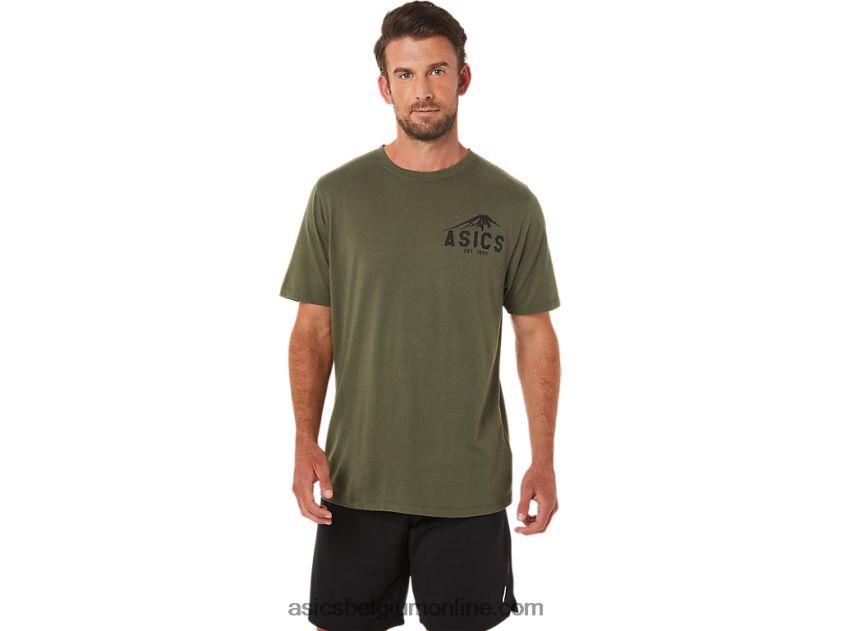 fuji-t-shirt uit 1977 V6HXR21630 olijf canvas Asics