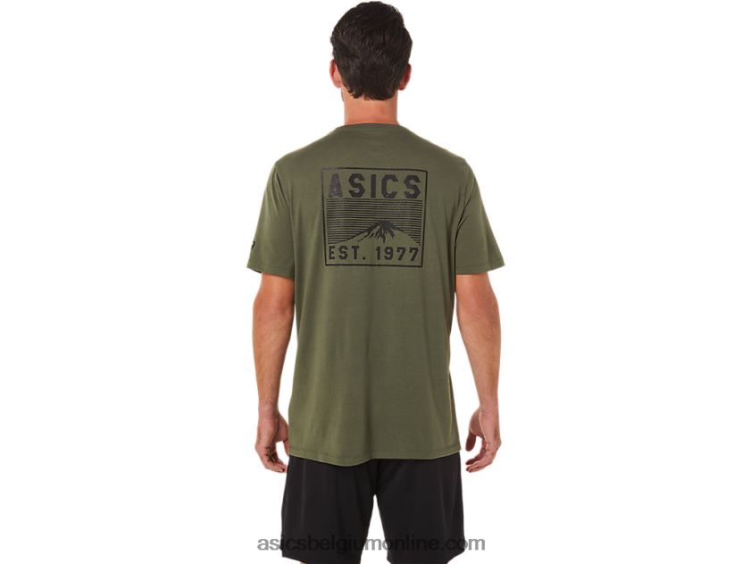 fuji-t-shirt uit 1977 V6HXR21630 olijf canvas Asics