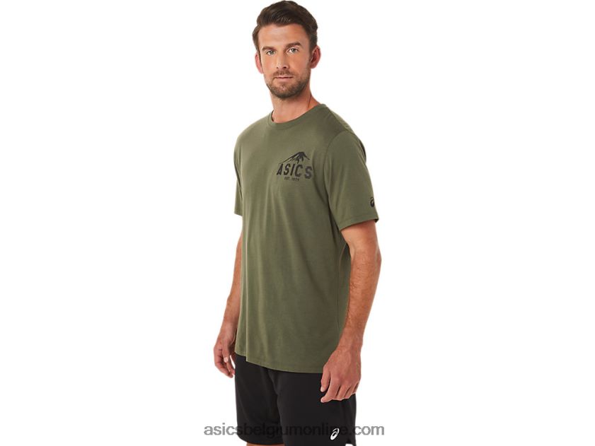 fuji-t-shirt uit 1977 V6HXR21630 olijf canvas Asics