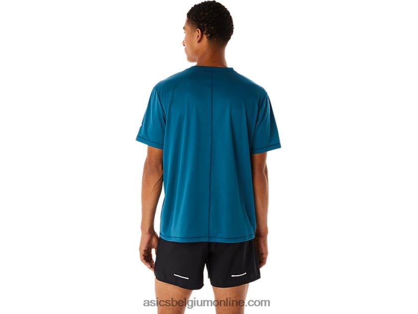 fujitrail-top met korte mouwen voor heren V6HXR2436 inkt groenblauw Asics