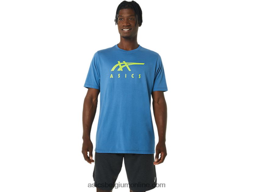 gestreept T-shirt met korte mouwen V6HXR21085 azuur Asics