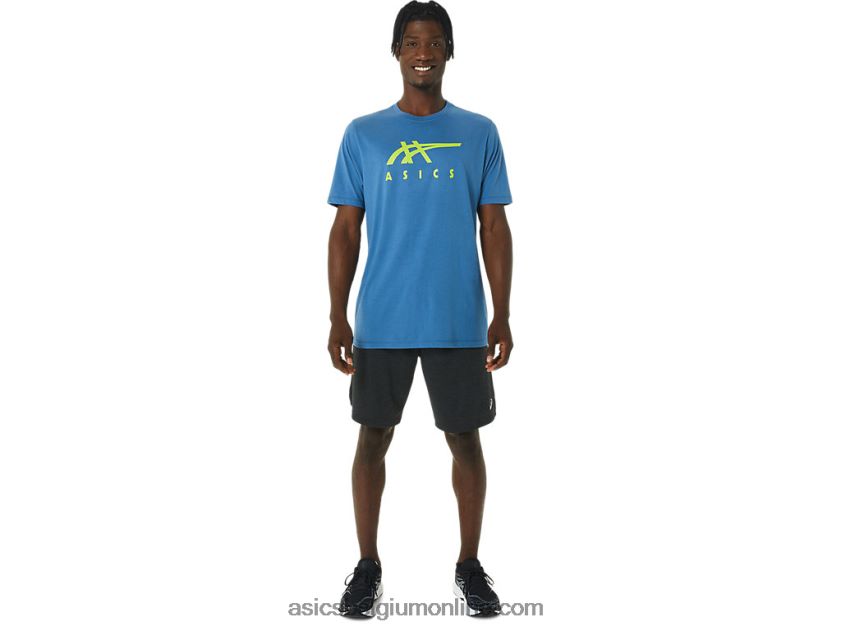 gestreept T-shirt met korte mouwen V6HXR21085 azuur Asics