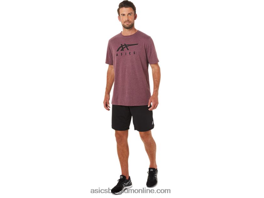 gestreept T-shirt met korte mouwen V6HXR21643 diepe marsheide Asics