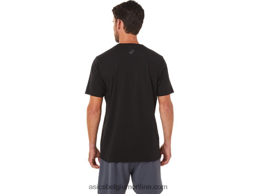 gestreept T-shirt met korte mouwen V6HXR21650 prestatie zwart Asics