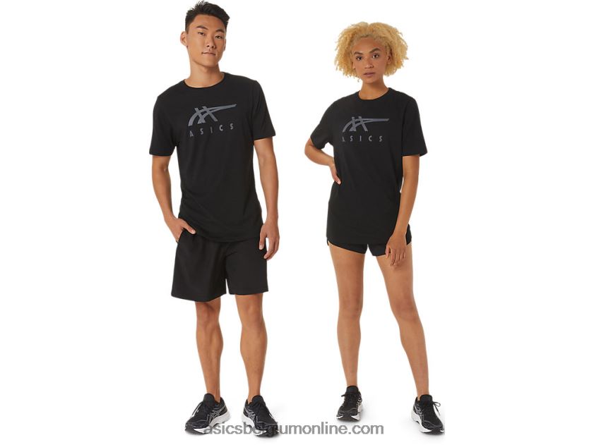 gestreept T-shirt met korte mouwen V6HXR21716 prestatie zwart Asics
