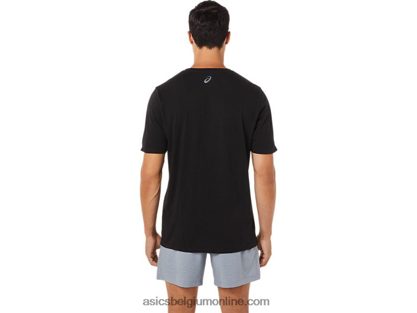 gestreept T-shirt met korte mouwen V6HXR21716 prestatie zwart Asics