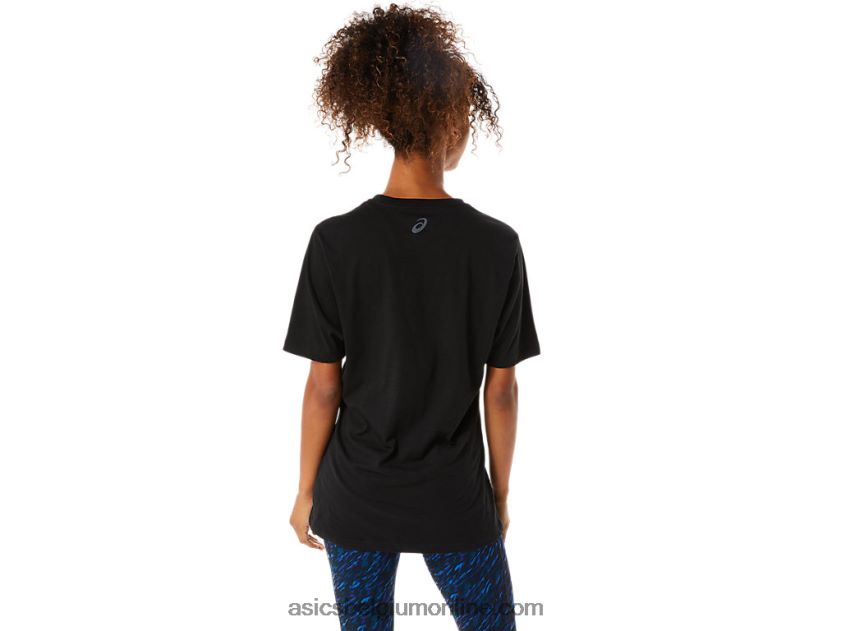gestreept T-shirt met korte mouwen V6HXR21716 prestatie zwart Asics