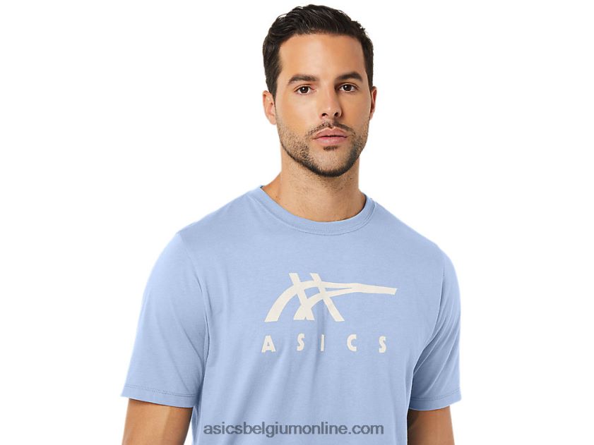 gestreept T-shirt met korte mouwen V6HXR228 zachte lucht Asics