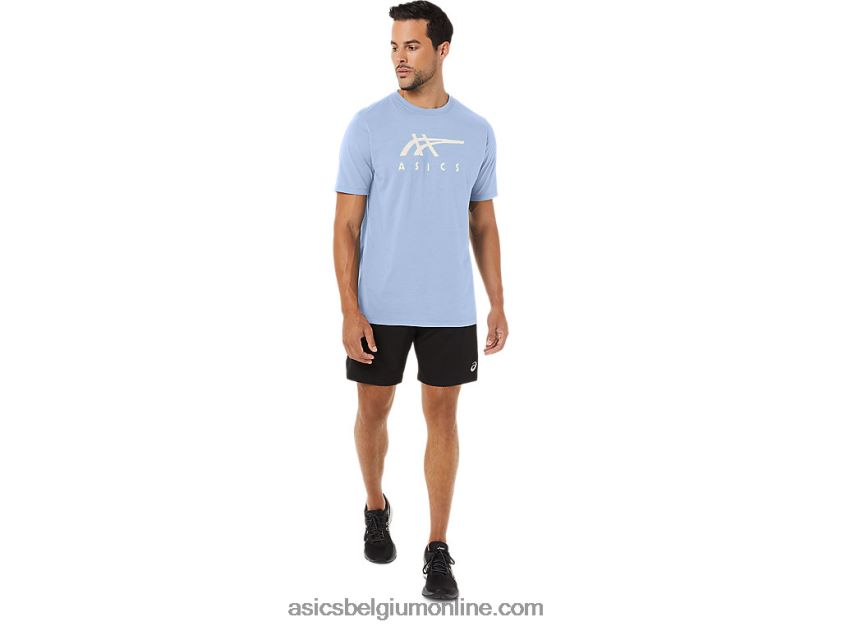 gestreept T-shirt met korte mouwen V6HXR228 zachte lucht Asics