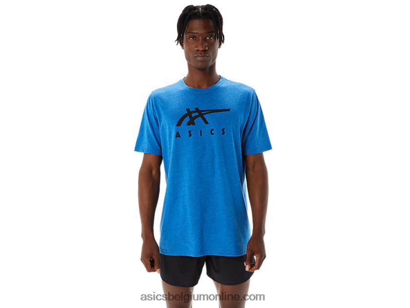 gestreept T-shirt met korte mouwen V6HXR2850 meer rijden heide Asics