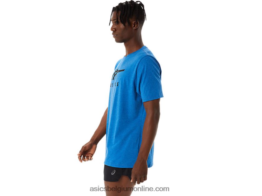 gestreept T-shirt met korte mouwen V6HXR2850 meer rijden heide Asics