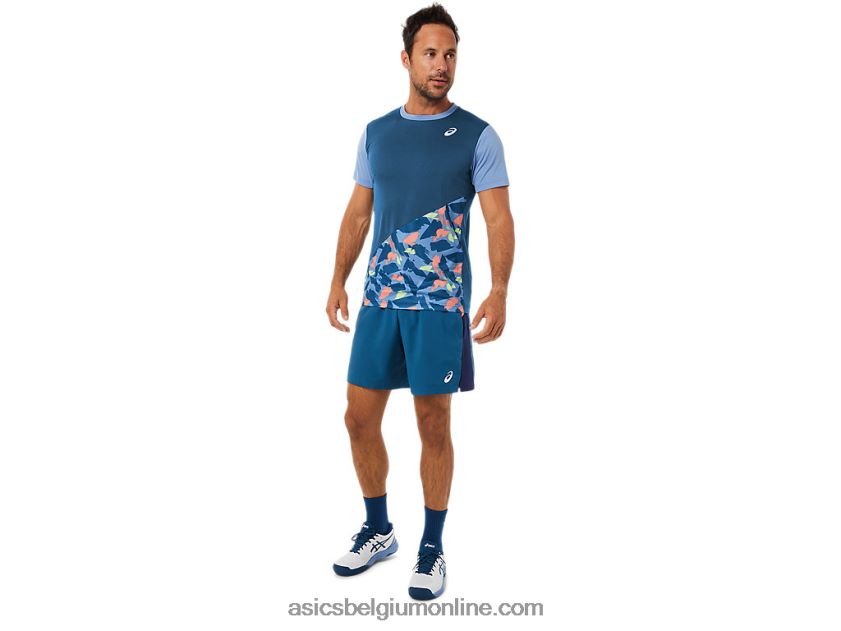 grafische herentop met korte mouwen V6HXR21508 licht indigo Asics