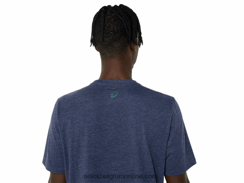 groenblijvend trailrun-T-shirt V6HXR2803 peacoat heide Asics