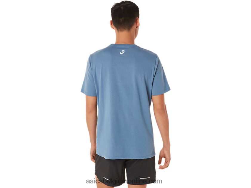 hardloopclub-T-shirt met korte mouwen V6HXR21700 stormblauw Asics