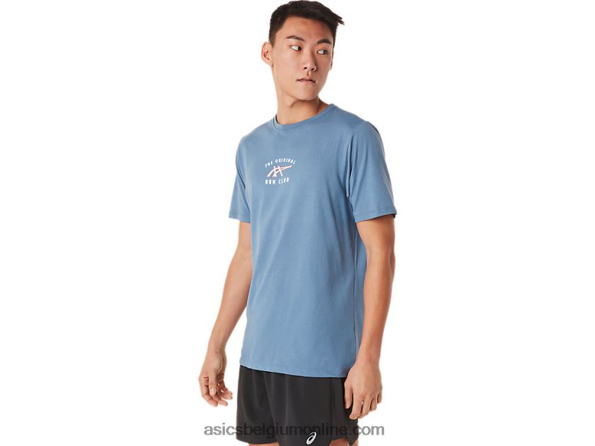 hardloopclub-T-shirt met korte mouwen V6HXR21700 stormblauw Asics