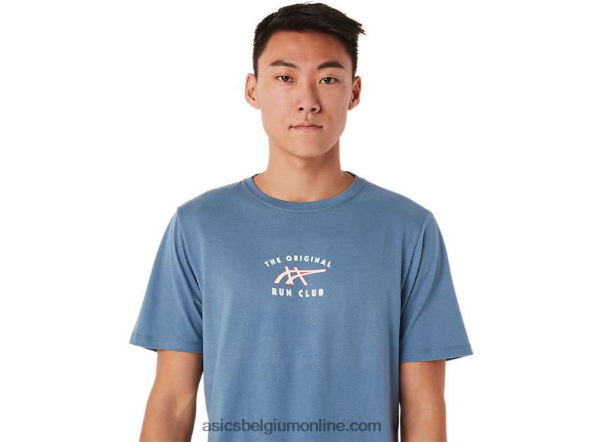 hardloopclub-T-shirt met korte mouwen V6HXR21700 stormblauw Asics