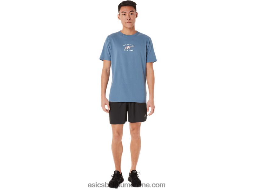 hardloopclub-T-shirt met korte mouwen V6HXR21700 stormblauw Asics