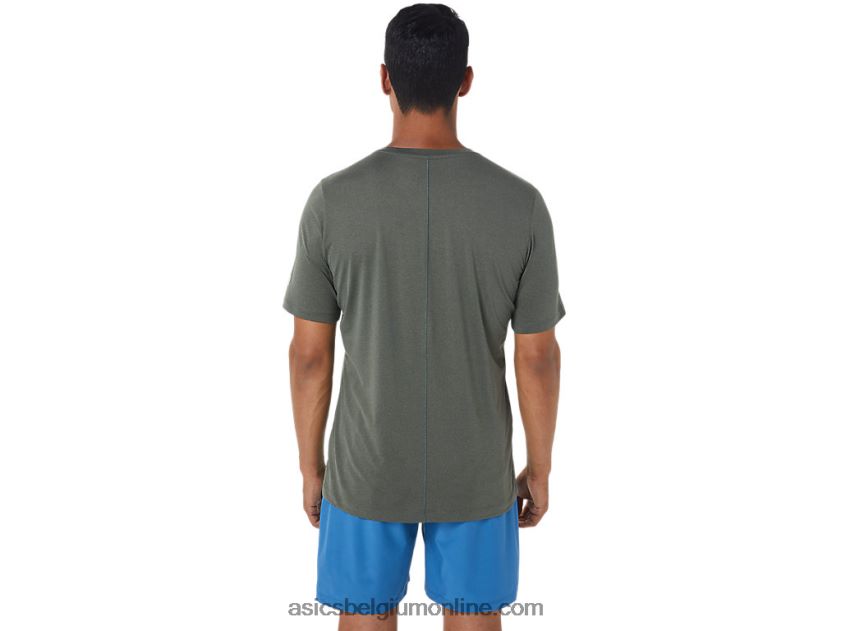 heren hthr tech top met korte mouwen V6HXR21049 mantel groene heide Asics