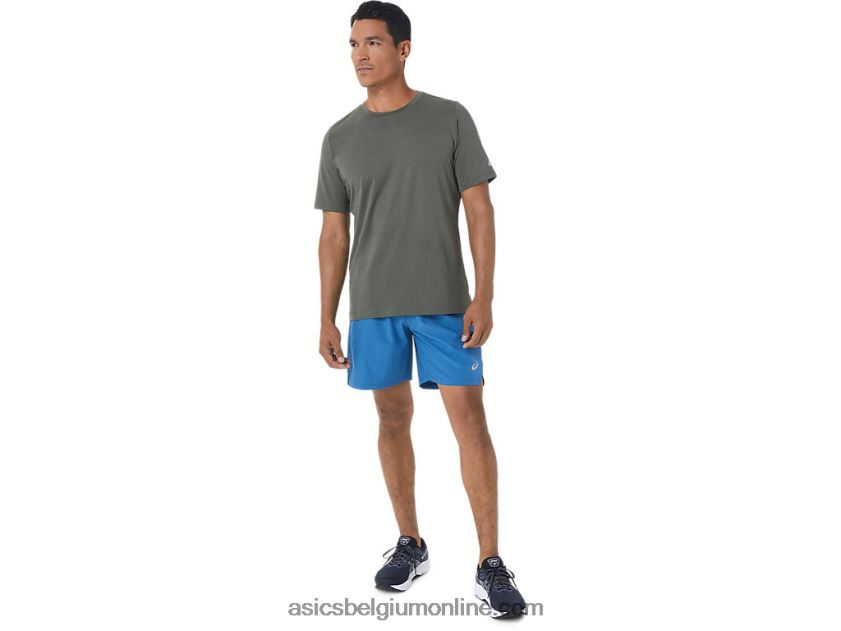 heren hthr tech top met korte mouwen V6HXR21049 mantel groene heide Asics