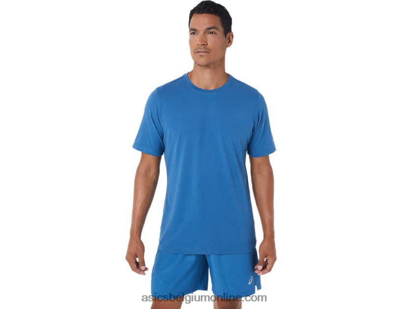 heren hthr tech top met korte mouwen V6HXR21055 azuurblauwe heide Asics