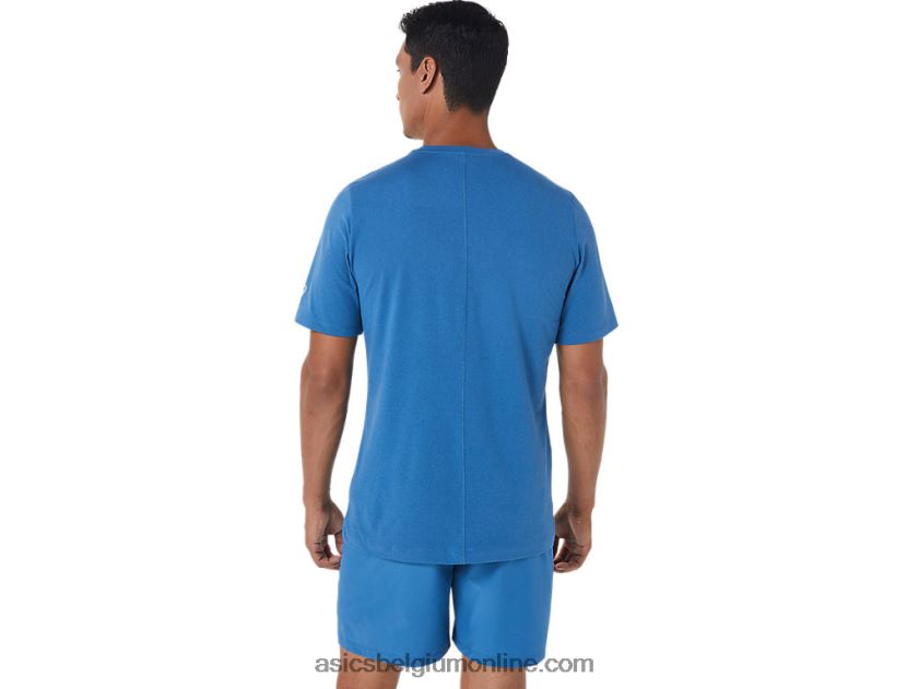 heren hthr tech top met korte mouwen V6HXR21055 azuurblauwe heide Asics