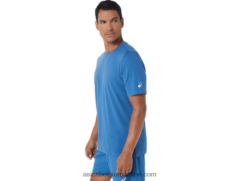heren hthr tech top met korte mouwen V6HXR21055 azuurblauwe heide Asics