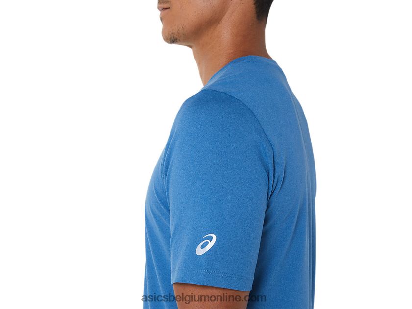 heren hthr tech top met korte mouwen V6HXR21055 azuurblauwe heide Asics