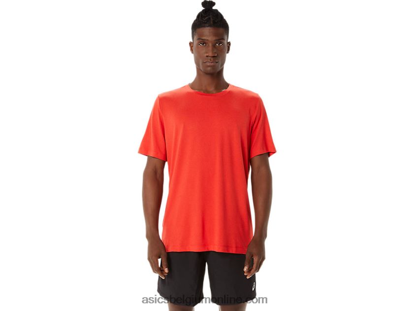 heren hthr tech top met korte mouwen V6HXR21422 vurige rode heide Asics
